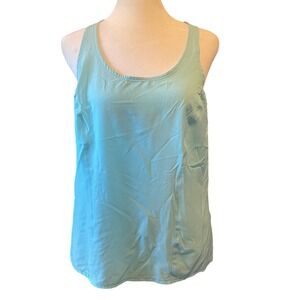 90 Degree by Reflex Womens Racerback Mesh Back Tank Top M Aqua Blue Workout Gym